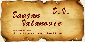 Damjan Valanović vizit kartica